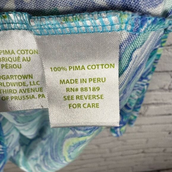 Lilly Pulitzer Women’s Top Sorella Oh Shucks Oyster Print Sparkling Blue XS - Picture 4 of 9